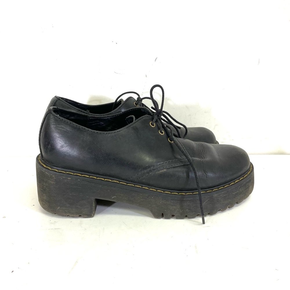dr marten shriver low black leather shoes size 8